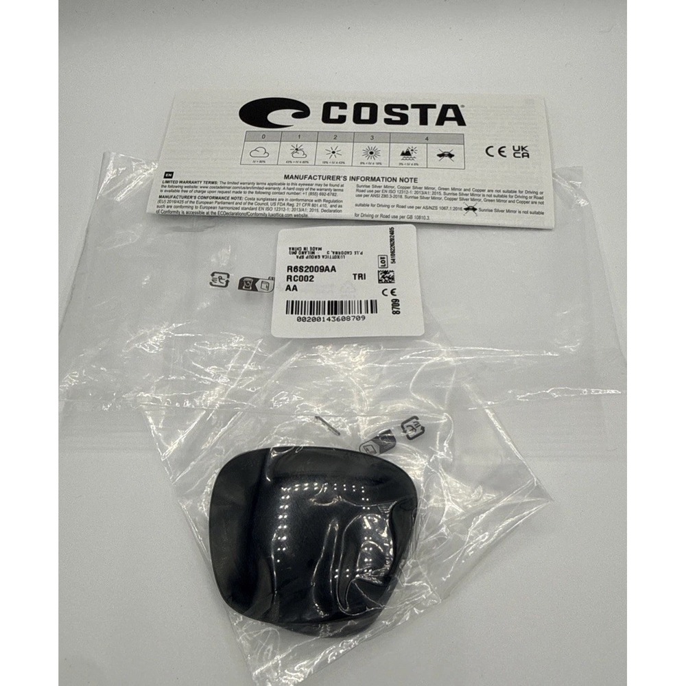 Costa Del Mar MAY 6S2009 RC002 Polarized Replacement Lenses Gray Authentic OEM - Picture 1 of 7